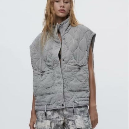Fall Women's Clothing Casual Tencel Washed Cotton-padded Vest - Bellarte Enchanté Fall Women's Clothing Casual Tencel Washed Cotton-padded Vest